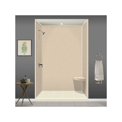 Siège de douche d'angle mural en surface solide Transolid Studio 14 po x 14 po - 14,5 x 14,25 x 3