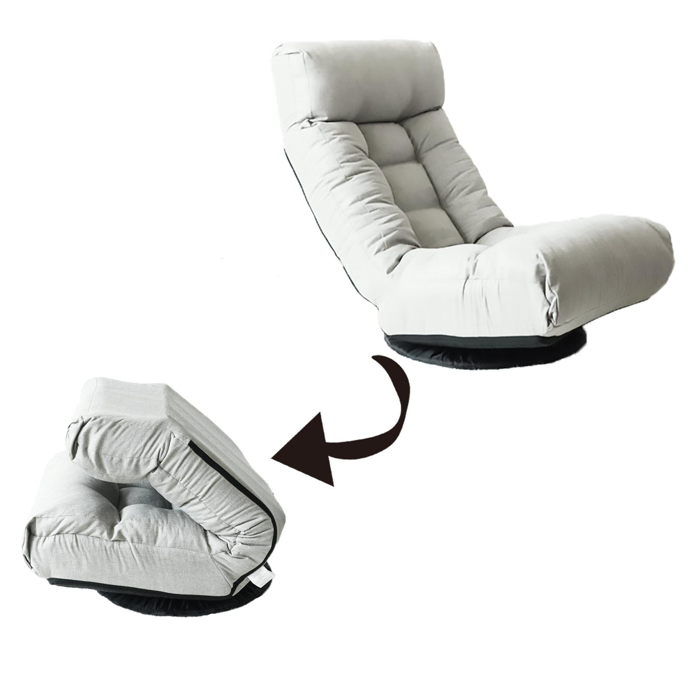 Ensemble de fauteuil inclinable rembourré sans accoudoirs avec pouf et appui-tête réglable