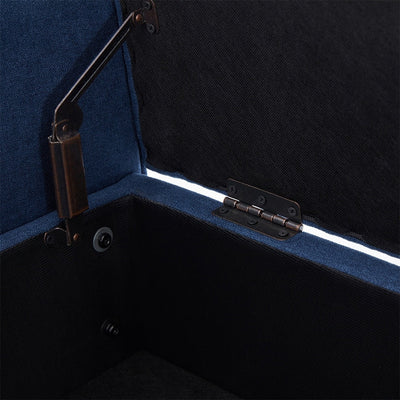 Banc de rangement rembourré, banc d'entrée avec dessus rabattable touffeté, 50,4 pouces