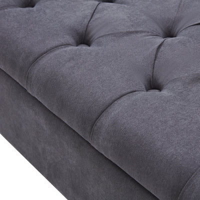 Banc de rangement rembourré, banc d'entrée avec dessus rabattable touffeté, 50,4 pouces