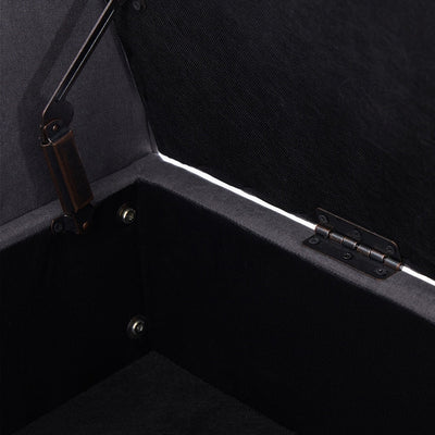 Banc de rangement rembourré, banc d'entrée avec dessus rabattable touffeté, 50,4 pouces