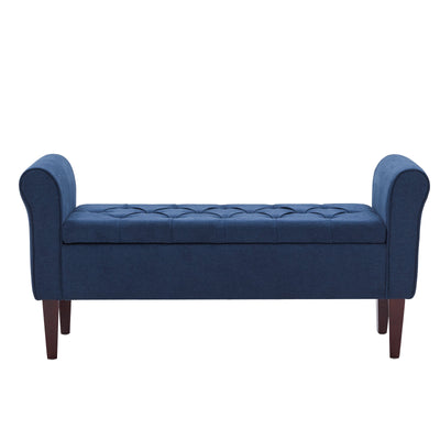 Banc de rangement rembourré, banc d'entrée avec dessus rabattable touffeté, 50,4 pouces