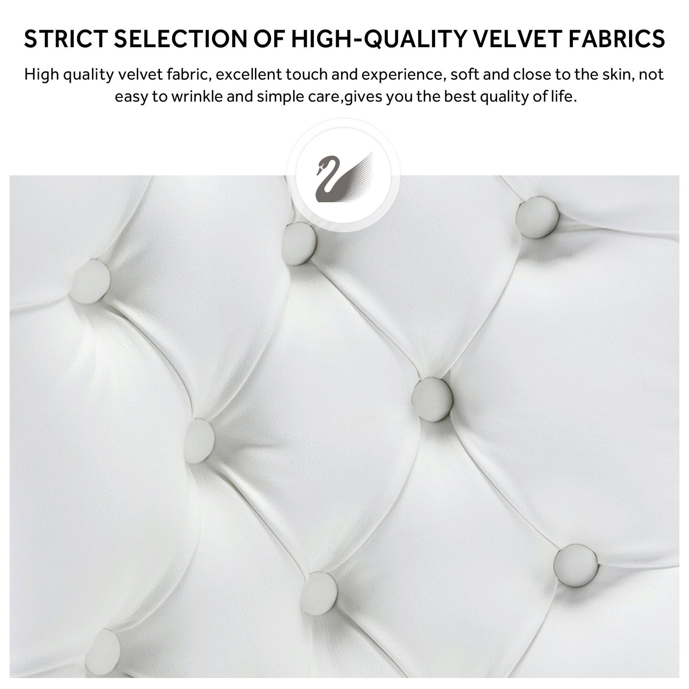 Chaise de salle à manger capitonnée en velours avec pieds en bois massif, lot de 6