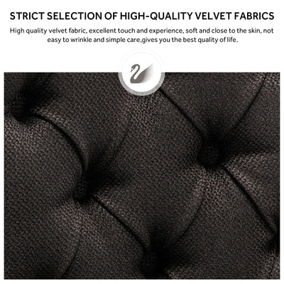 Chaise de salle à manger capitonnée en velours avec pieds en bois massif, lot de 6