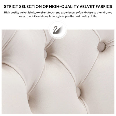 Chaise de salle à manger capitonnée en velours avec pieds en bois massif, lot de 6