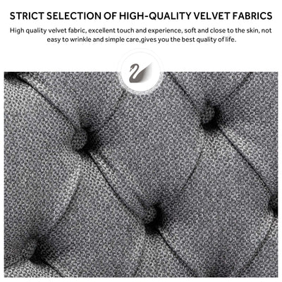 Chaise de salle à manger capitonnée en velours avec pieds en bois massif, lot de 6