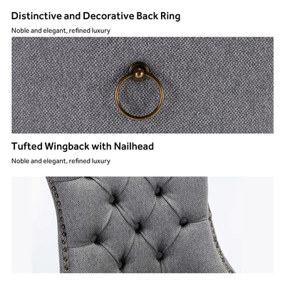 Chaise de salle à manger capitonnée en velours avec pieds en bois massif, lot de 6