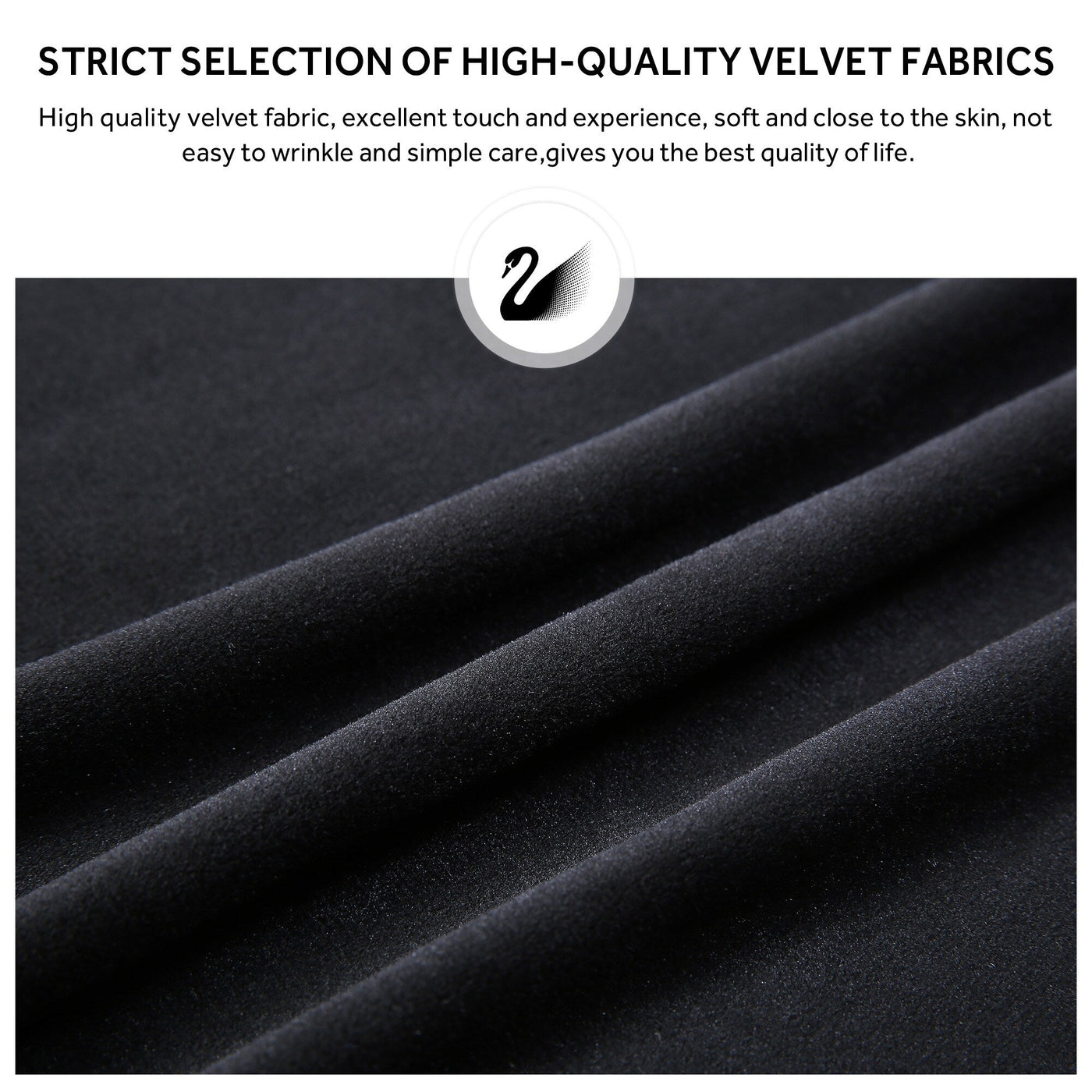 Chaise de salle à manger capitonnée en velours avec pieds en bois massif, lot de 6