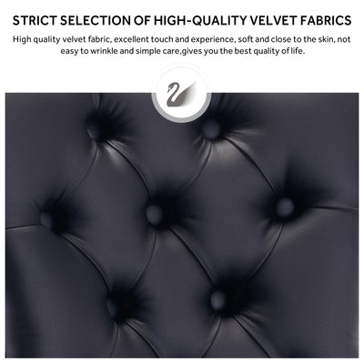 Chaise de salle à manger capitonnée en velours avec pieds en bois massif, lot de 6