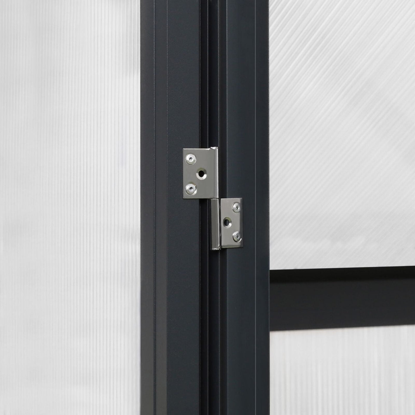 Serre de jardin en aluminium VEIKOUS avec ventilation de toit réglable et porte verrouillable, gris