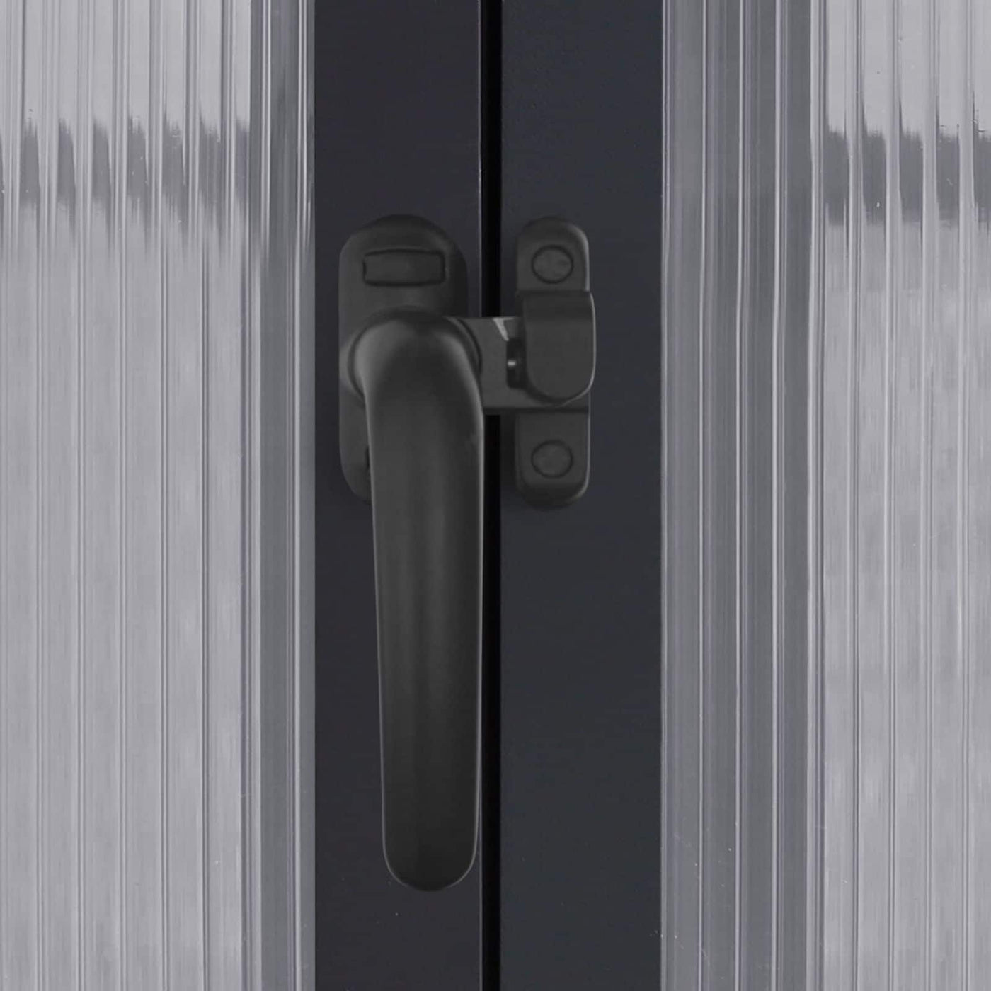 Serre de jardin en aluminium VEIKOUS avec ventilation de toit réglable et porte verrouillable, gris