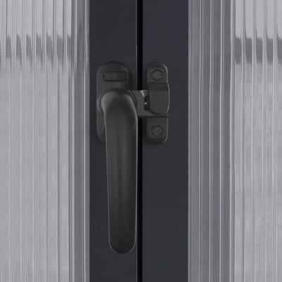 Serre de jardin en aluminium VEIKOUS avec ventilation de toit réglable et porte verrouillable, gris