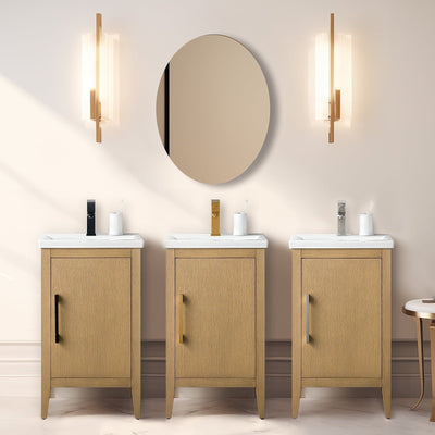 Meuble-lavabo simple Vanity Art 20, 24 ou 30 avec dessus en céramique