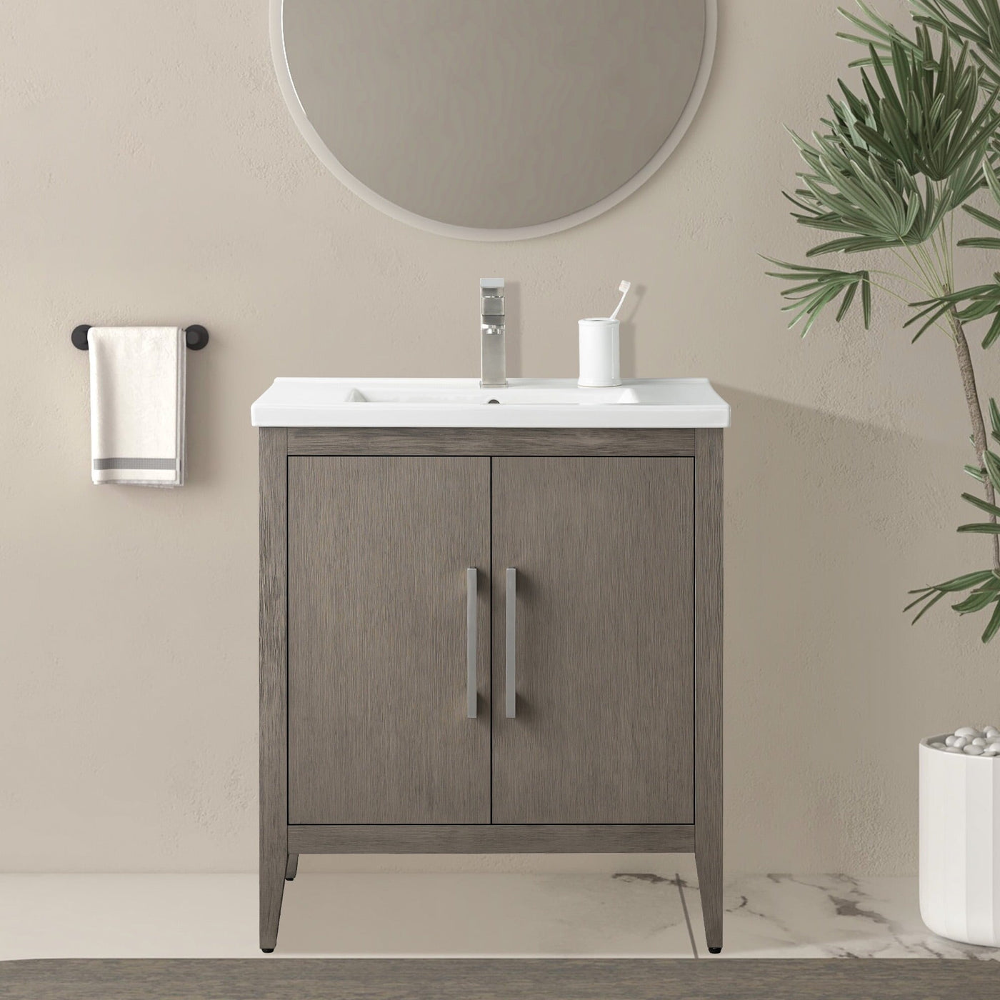 Meuble-lavabo simple Vanity Art 20, 24 ou 30 avec dessus en céramique