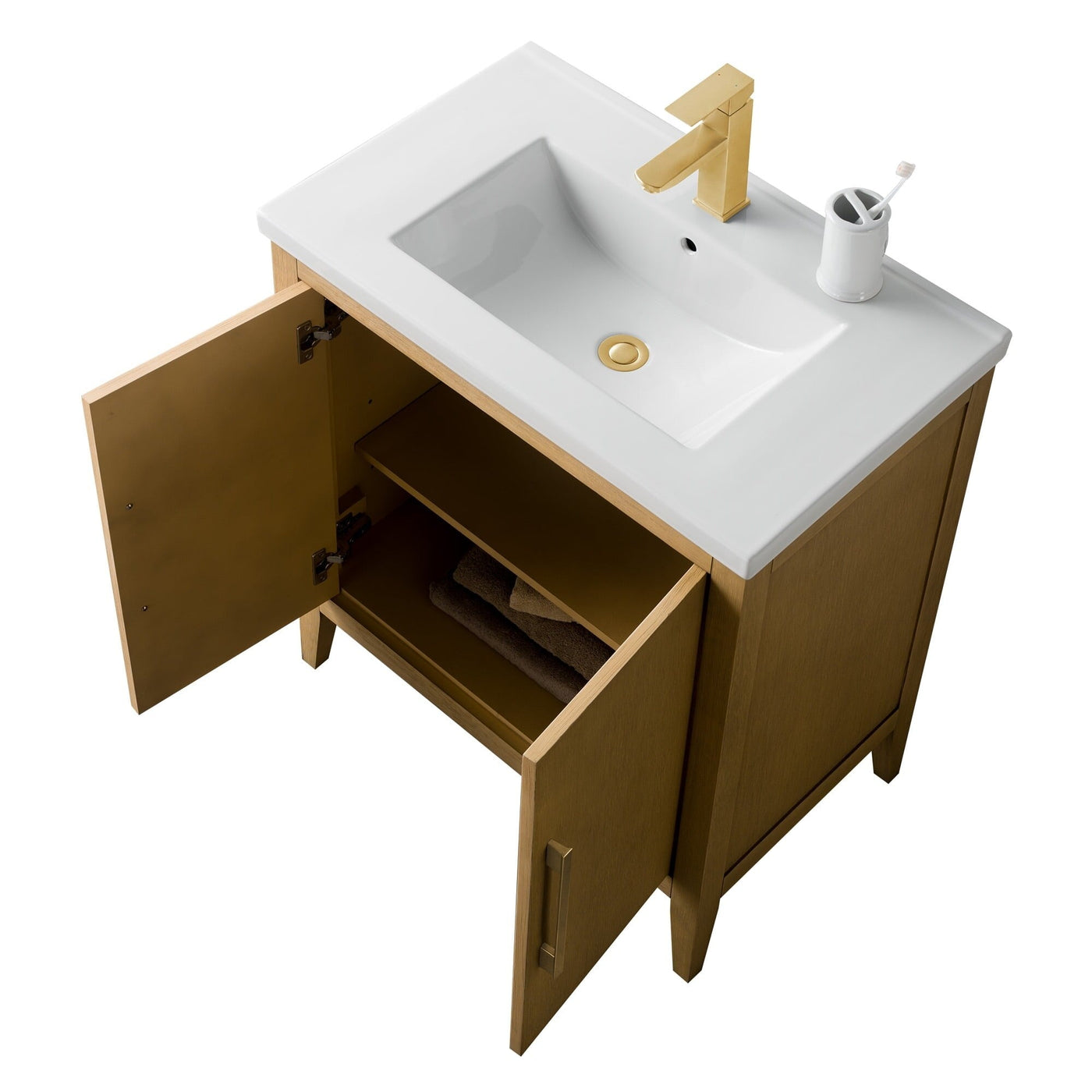 Meuble-lavabo simple Vanity Art 20, 24 ou 30 avec dessus en céramique
