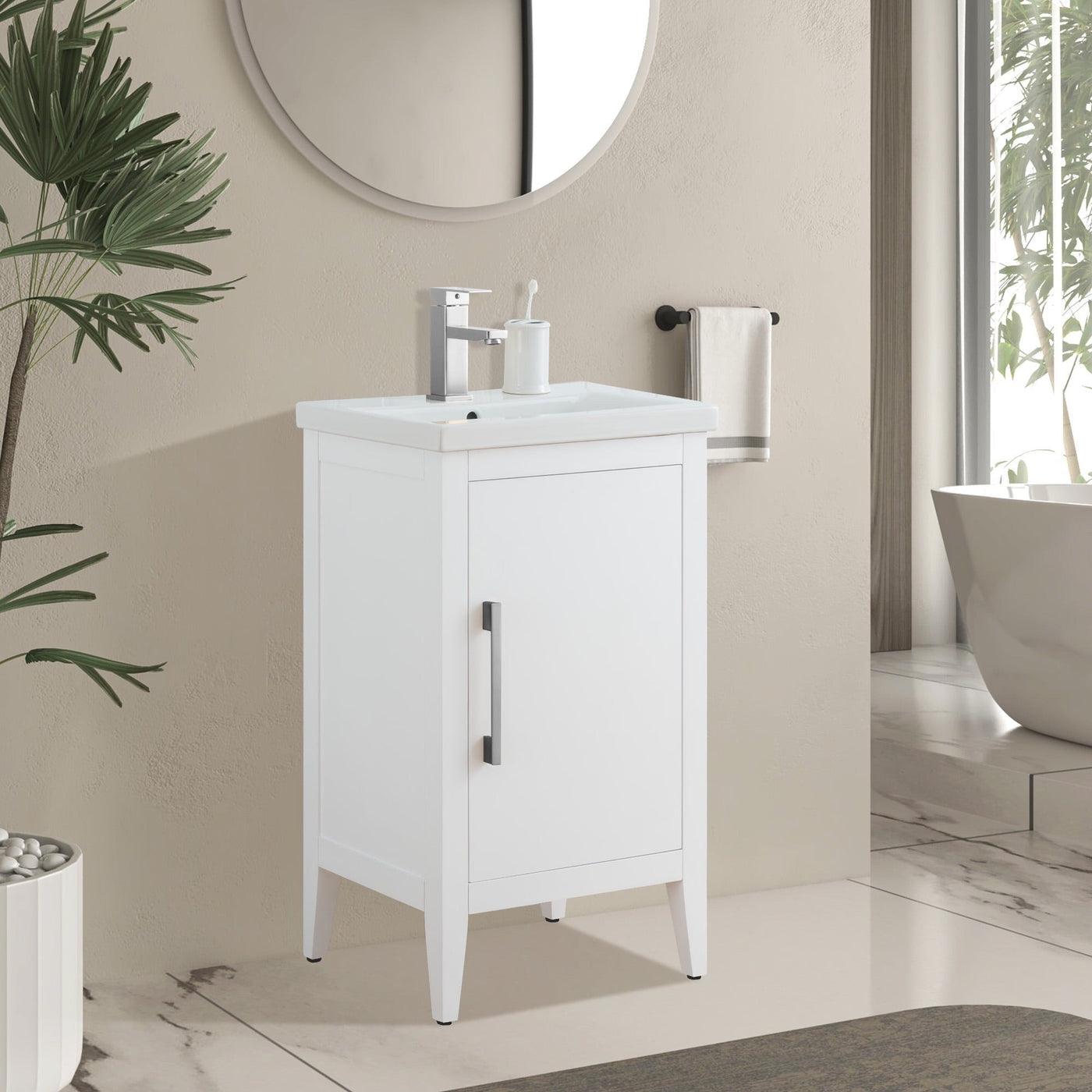 Meuble-lavabo simple Vanity Art 20, 24 ou 30 avec dessus en céramique