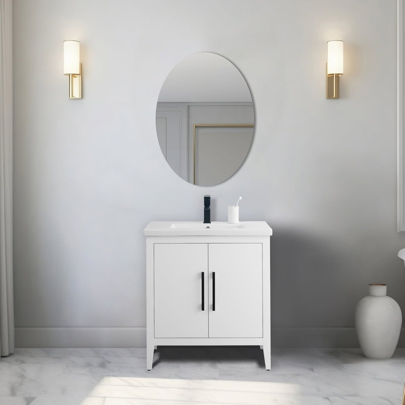 Meuble-lavabo simple Vanity Art 20, 24 ou 30 avec dessus en céramique
