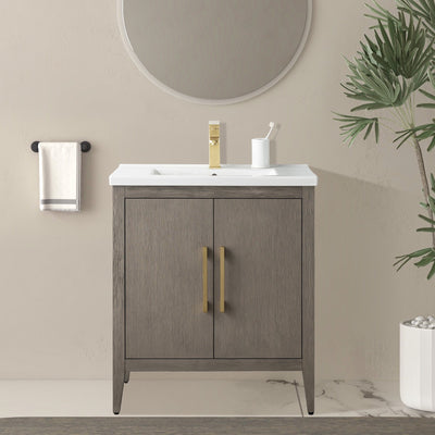 Meuble-lavabo simple Vanity Art 20, 24 ou 30 avec dessus en céramique