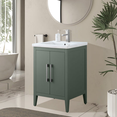 Meuble-lavabo simple Vanity Art 20, 24 ou 30 avec dessus en céramique