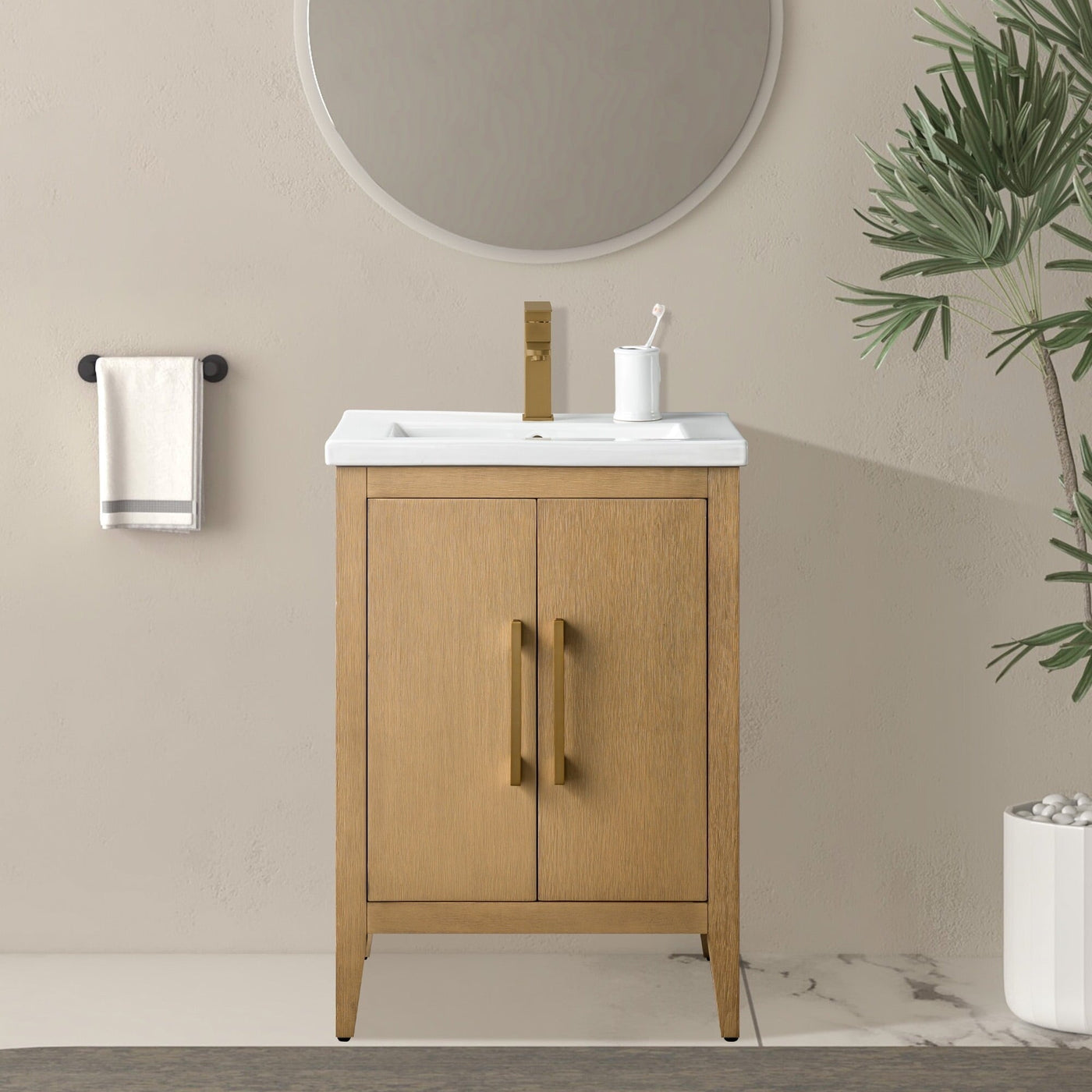 Meuble-lavabo simple Vanity Art 20, 24 ou 30 avec dessus en céramique