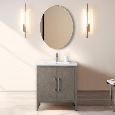Meuble-lavabo simple Vanity Art 20, 24 ou 30 avec dessus en céramique