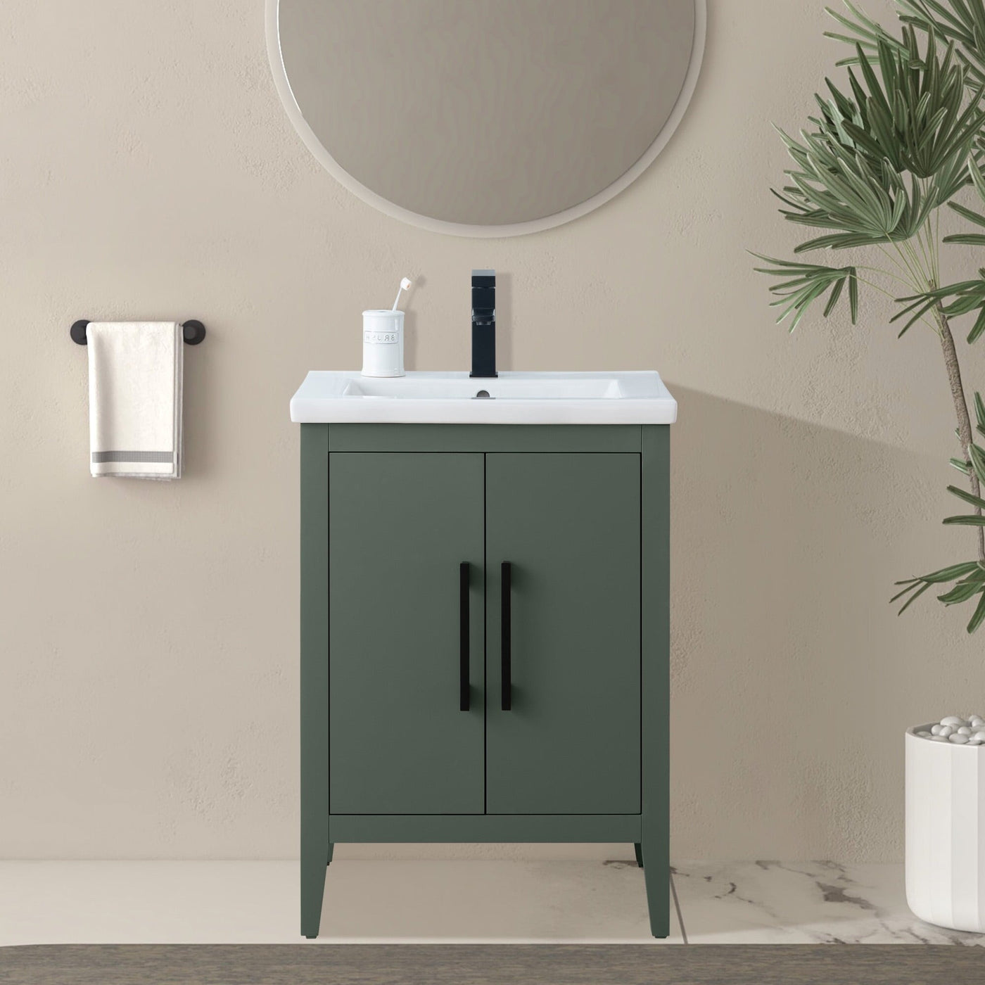 Meuble-lavabo simple Vanity Art 20, 24 ou 30 avec dessus en céramique