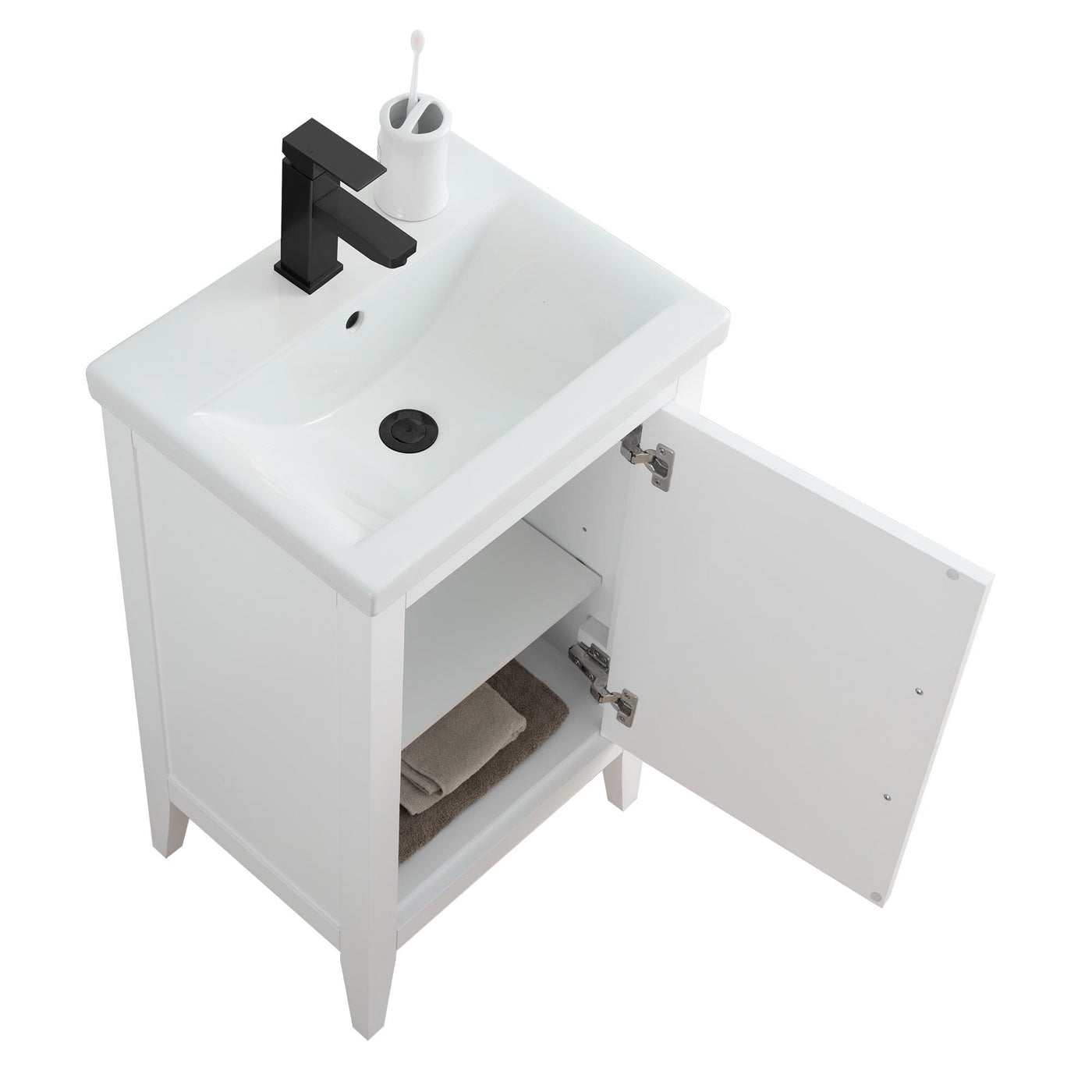 Meuble-lavabo simple Vanity Art 20, 24 ou 30 avec dessus en céramique