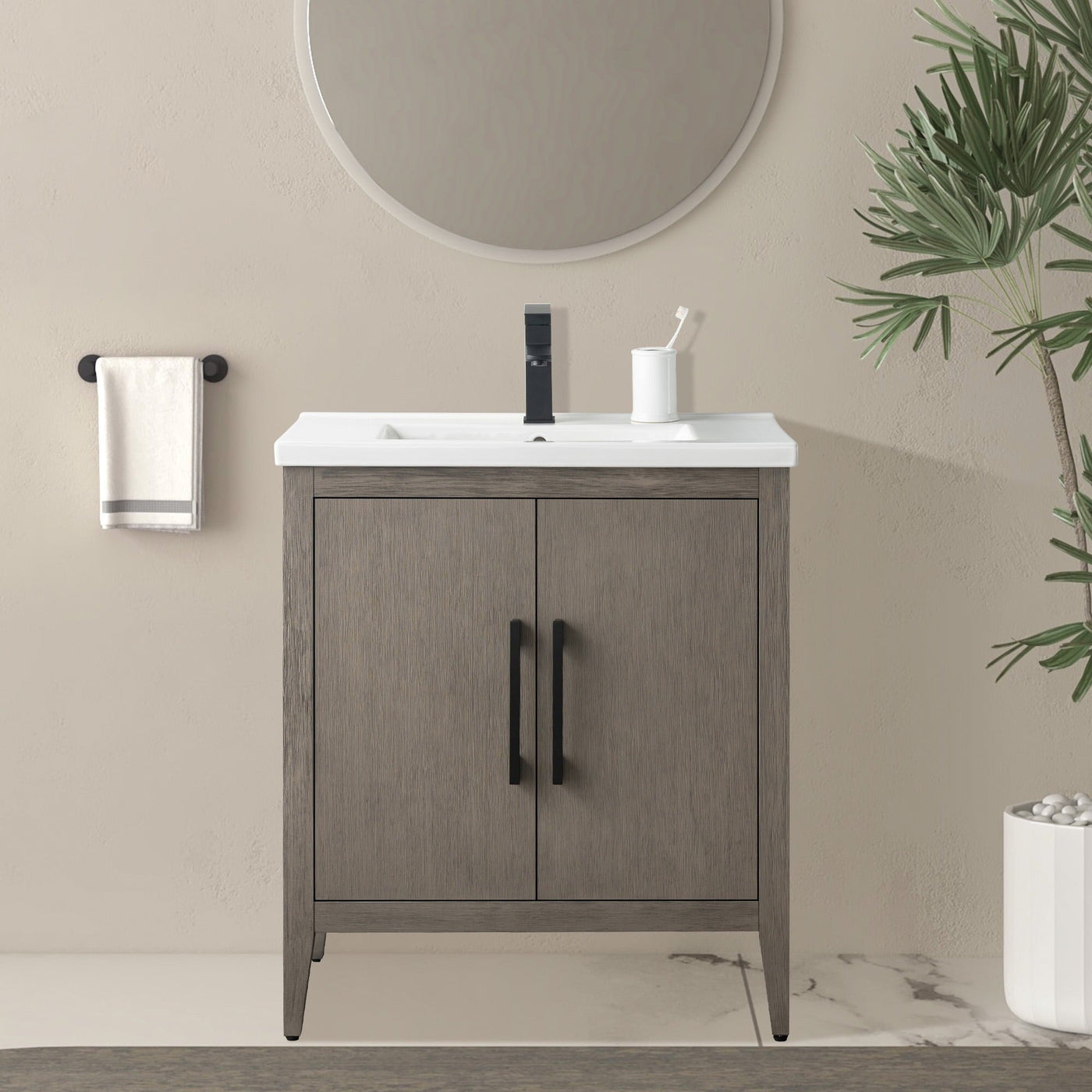 Meuble-lavabo simple Vanity Art 20, 24 ou 30 avec dessus en céramique