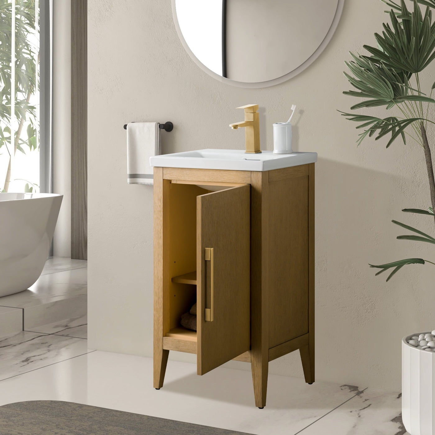 Meuble-lavabo simple Vanity Art 20, 24 ou 30 avec dessus en céramique