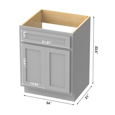 Meuble-lavabo simple en bois massif de 24 pouces de Vanity Art