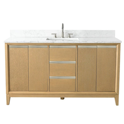 Meuble-lavabo de salle de bain Vanity Art avec lavabo en céramique et plateau en marbre reconstitué