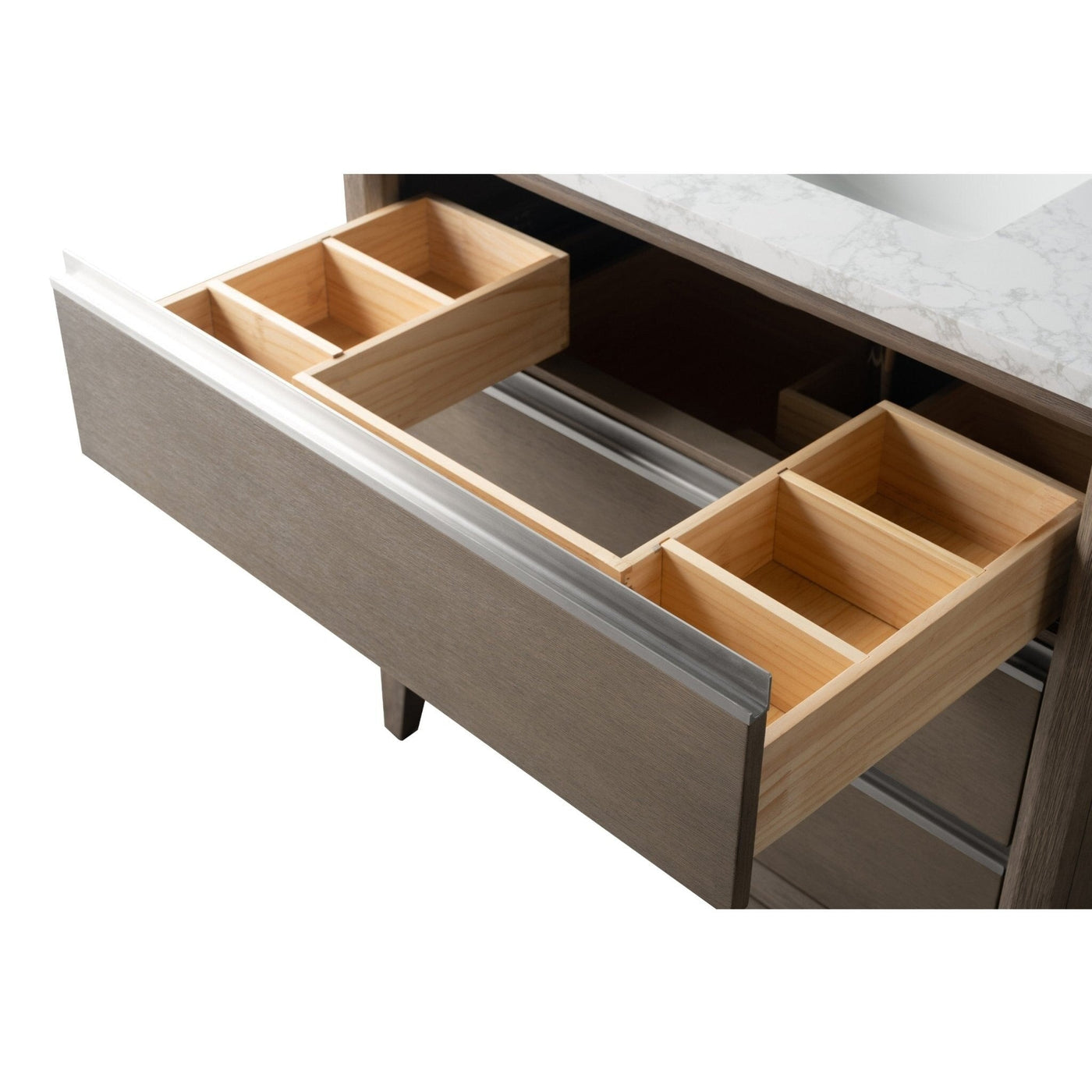 Meuble-lavabo de salle de bain Vanity Art avec lavabo en céramique et plateau en marbre reconstitué