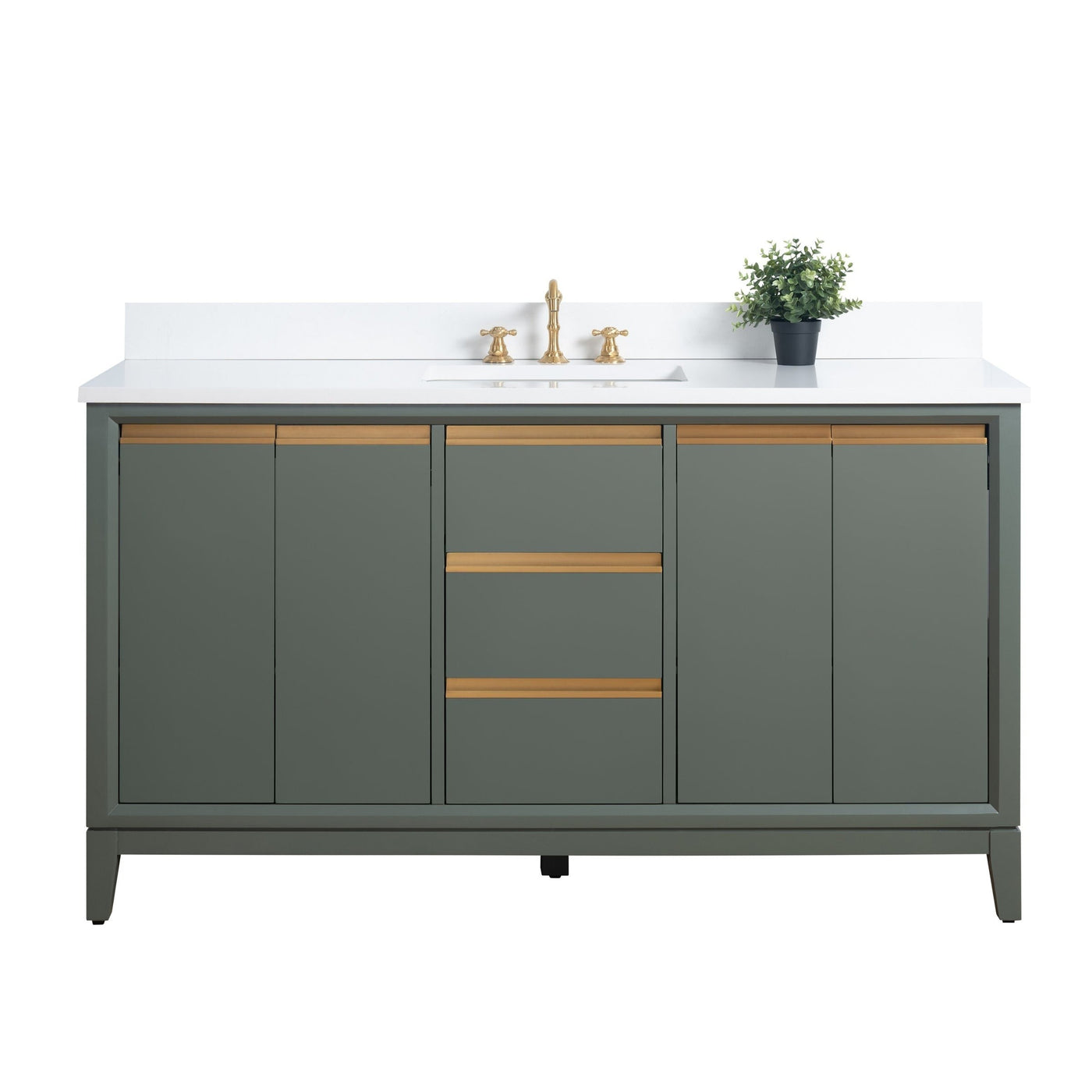 Meuble-lavabo de salle de bain Vanity Art avec lavabo en céramique et plateau en marbre reconstitué