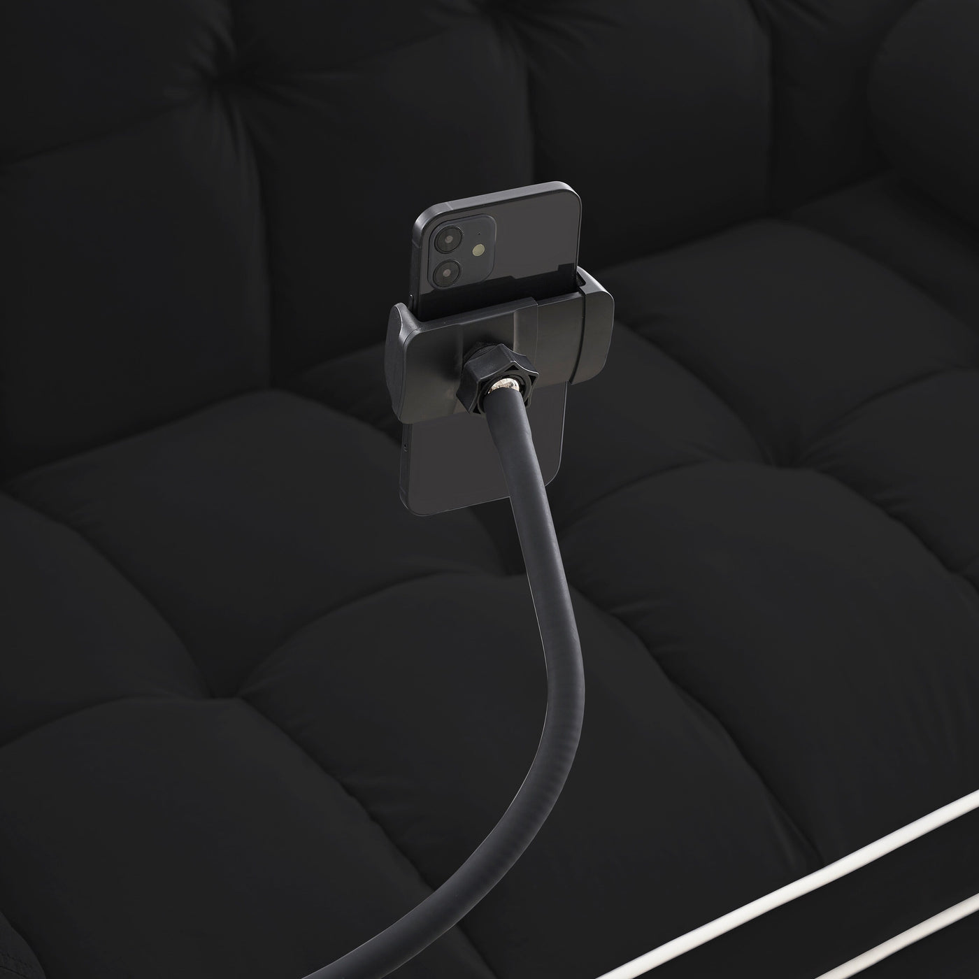 Canapé-lit convertible 2 places en velours de 55 pouces avec lit gigogne, inclinaison réglable, poches latérales et support pour téléphone