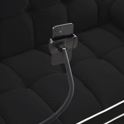 Canapé-lit convertible 2 places en velours de 55 pouces avec lit gigogne, inclinaison réglable, poches latérales et support pour téléphone