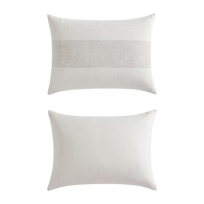 Parure de couette Vera Wang en chenille gaufrée beige à rayures