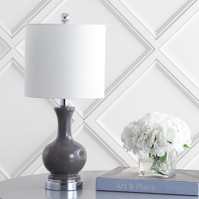 Lampe de table à LED Vermont 22 en verre/métal, blanche (lot de 2) par JONATHAN Y