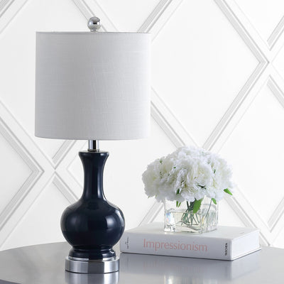 Lampe de table à LED Vermont 22 en verre/métal, blanche (lot de 2) par JONATHAN Y