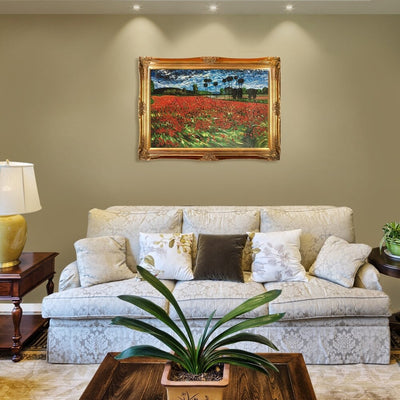 Reproduction à l'huile peinte à la main du « Champ de coquelicots » de Vincent Van Gogh