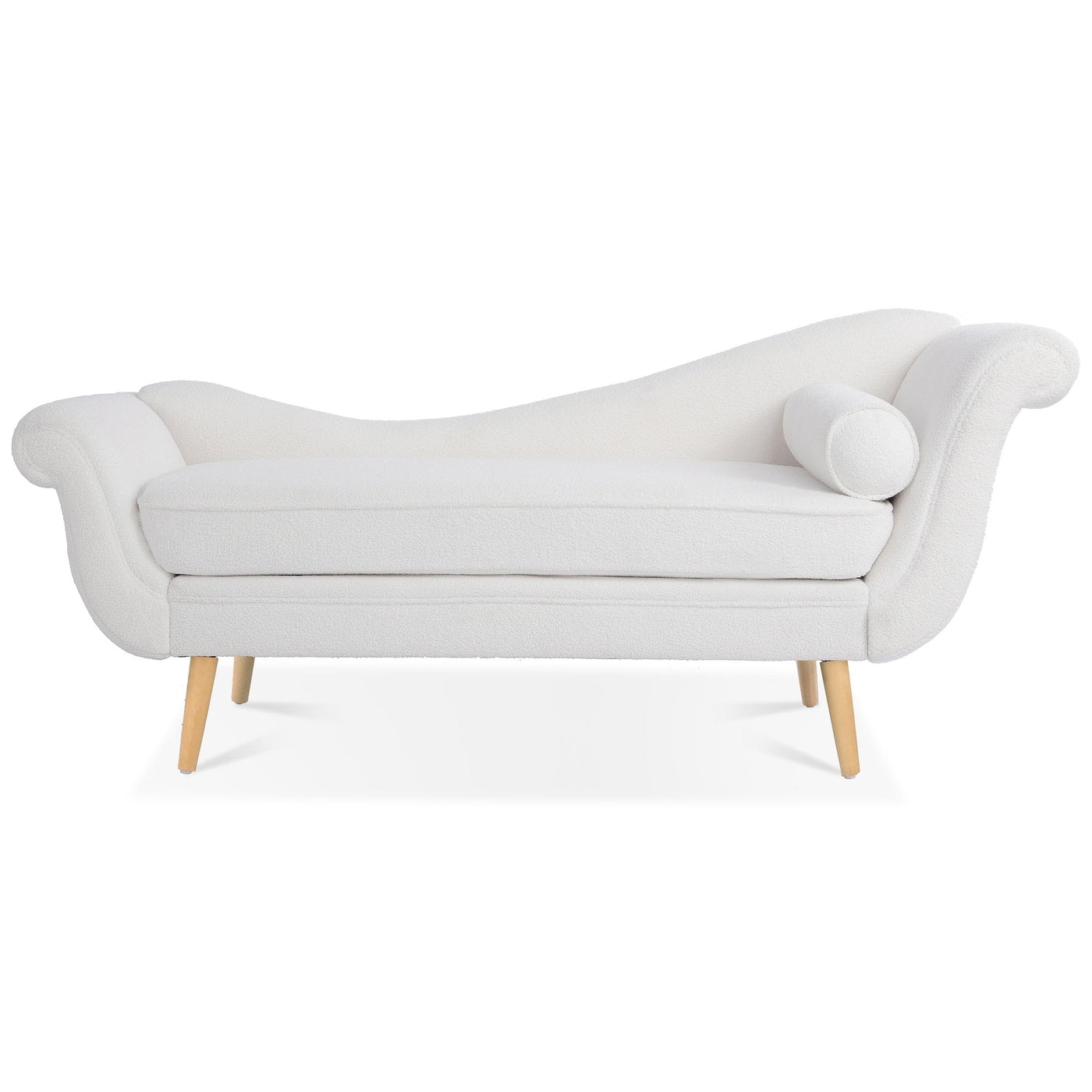 Chaise longue vintage avec accoudoirs en volutes par Christopher Knight Home