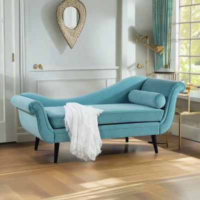 Chaise longue vintage avec accoudoirs en volutes par Christopher Knight Home