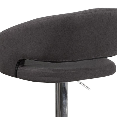 Tabouret de bar moderne rembourré à hauteur réglable avec dossier arrondi