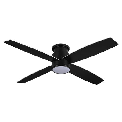 Ventilateur de plafond encastré WINGBO 44/52 pouces avec éclairage et télécommande, 4 pales réversibles