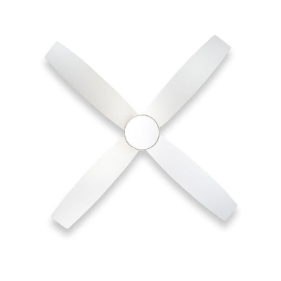 Ventilateur de plafond encastré WINGBO 44/52 pouces avec éclairage et télécommande, 4 pales réversibles