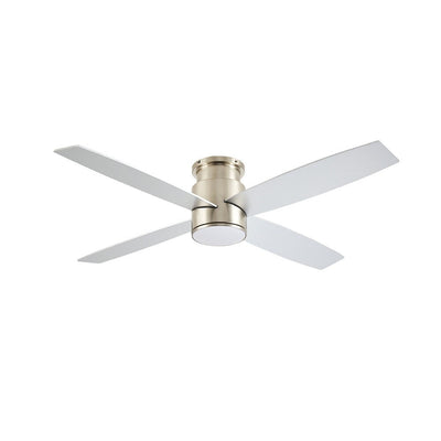 Ventilateur de plafond encastré WINGBO 44/52 pouces avec éclairage et télécommande, 4 pales réversibles
