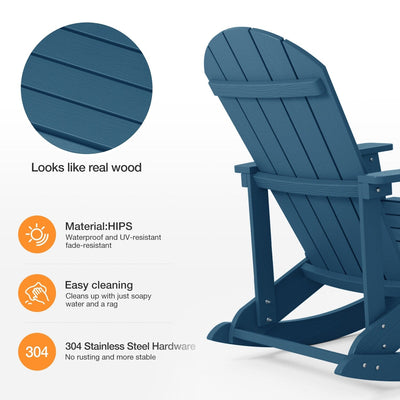 Chaise à bascule d'extérieur toutes saisons WINSOON, lot de 2