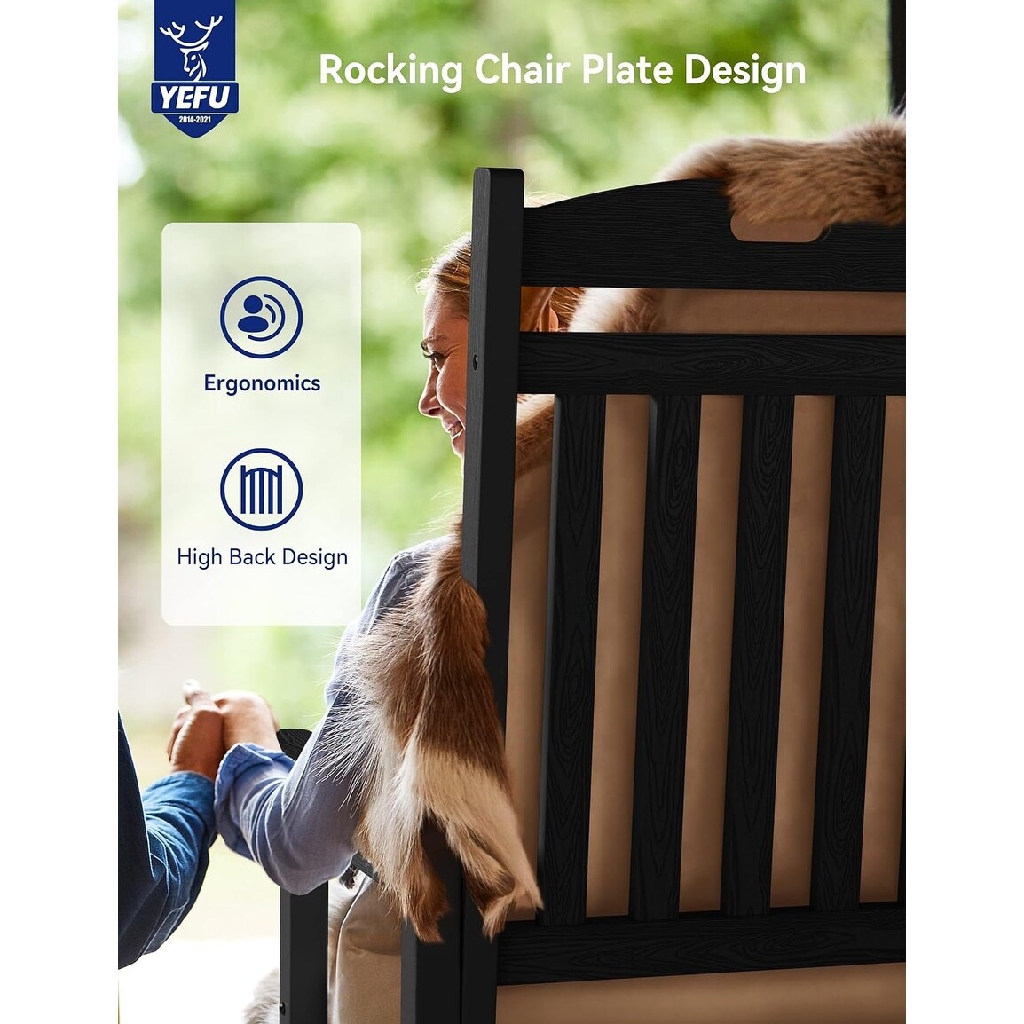 Chaise à bascule d'extérieur toutes saisons WINSOON, lot de 2