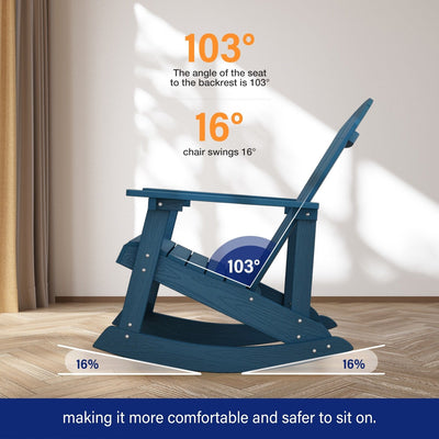 Chaise à bascule d'extérieur toutes saisons WINSOON, lot de 2