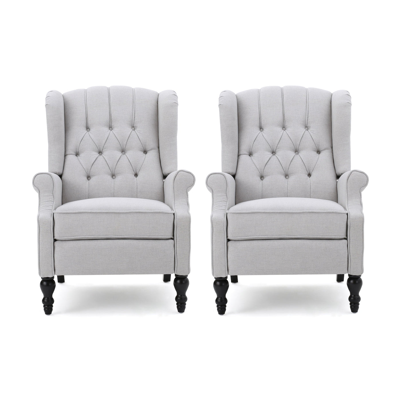 Fauteuils inclinables en tissu capitonné Walter (lot de 2) par Christopher Knight Home