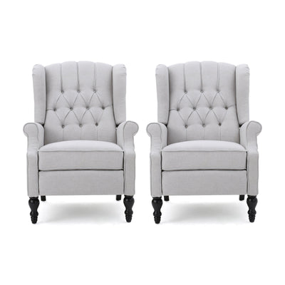 Fauteuils inclinables en tissu capitonné Walter (lot de 2) par Christopher Knight Home